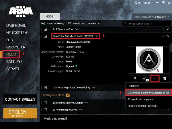 TFAR Plugin Installation